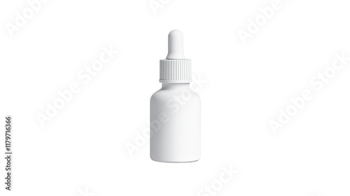 Minimalist Design of a Small White Dropper Bottle Isolated on a Clean Background for Product Showcase