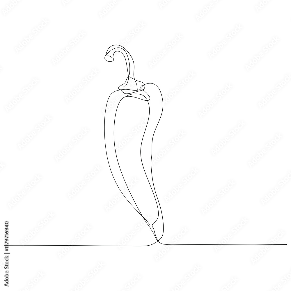 chili pepper line art. continuous line pepper chili pepper line art. continuous line pepper