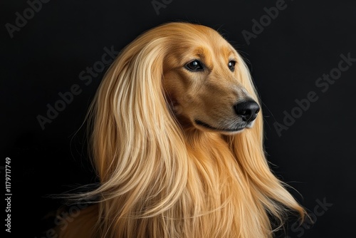 Wallpaper Mural Blonde Afghan hound on a dark background Torontodigital.ca
