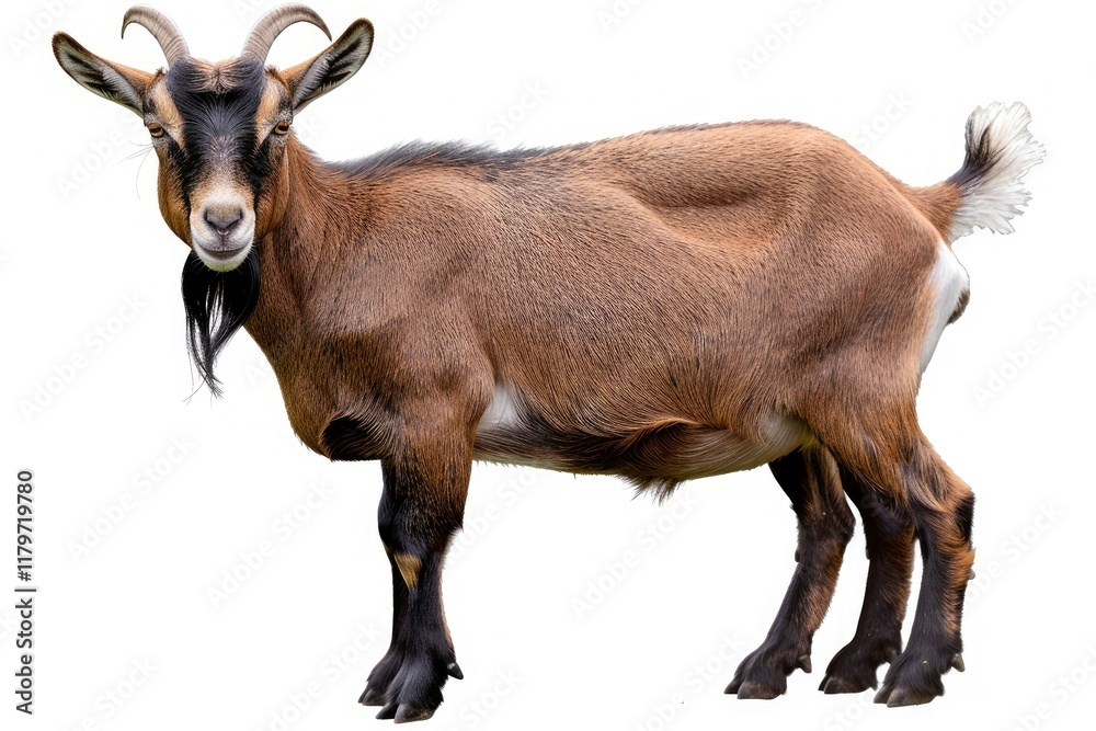 High Detail Image of Collection of Brown Goats, Isolated on White High Detail Image of Collection of Brown Goats, Isolated on White