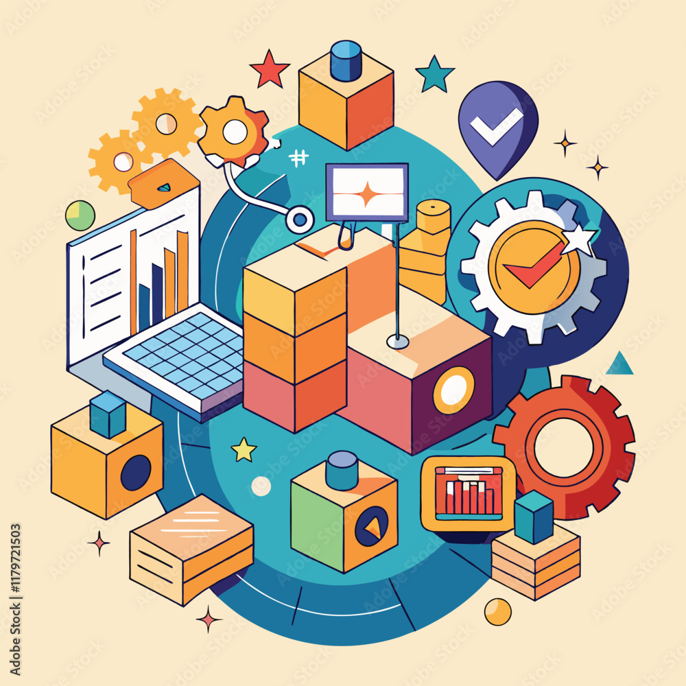 Obraz premium Product Concept Vector Illustration 