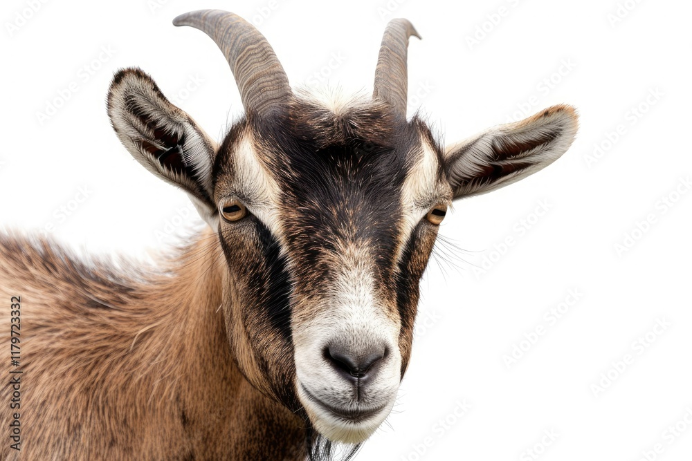 Vibrant Color Picture of Close Up of a Goat Isolated on Transparent Background Cutout Vibrant Color Picture of Close Up of a Goat Isolated on Transparent Background Cutout
