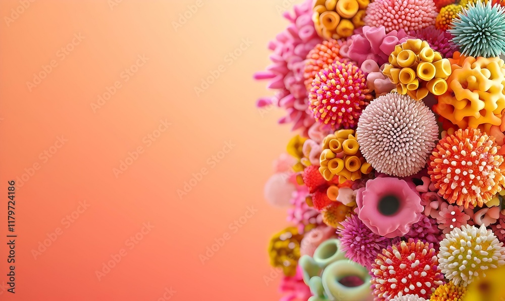 Vivid 3D Virus Representation, showcasing intricate details and warm illumination, emphasizing the complexity and structure of the virus.