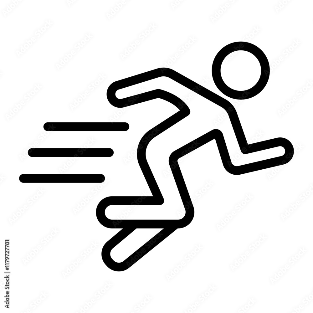 Running Club Vector Line Icon Design Running Club Vector Line Icon Design