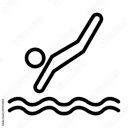 Free Diving Vector Line Icon Design