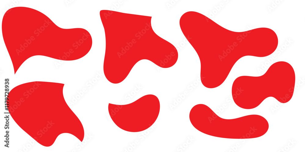 Fototapeta premium Blob shapes colorful collection vector design elements isolated. Abstract stains shape vector set