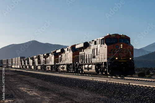 Freight Train in the Evening