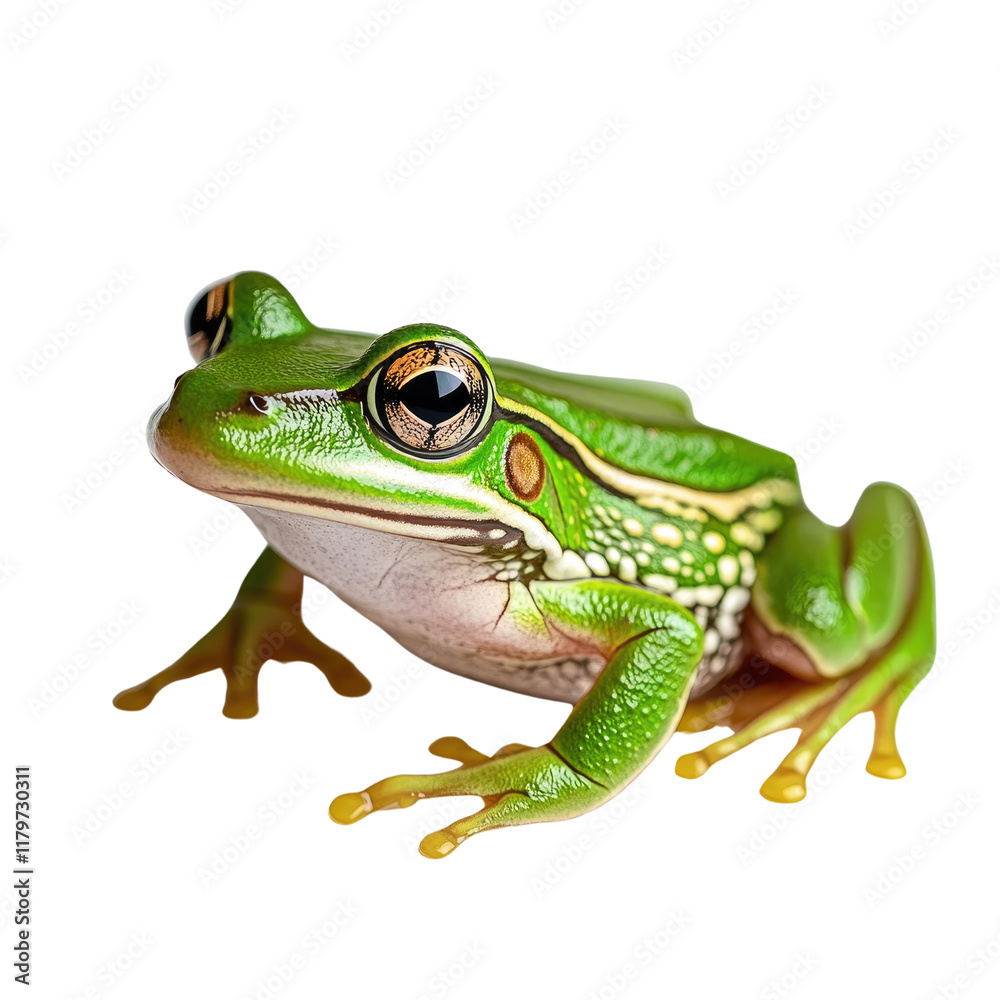 Close-up View of Vibrant Green Frog with Striking Eyes on Isolated Background for Nature Photography Close-up View of Vibrant Green Frog with Striking Eyes on Isolated Background for Nature Photography