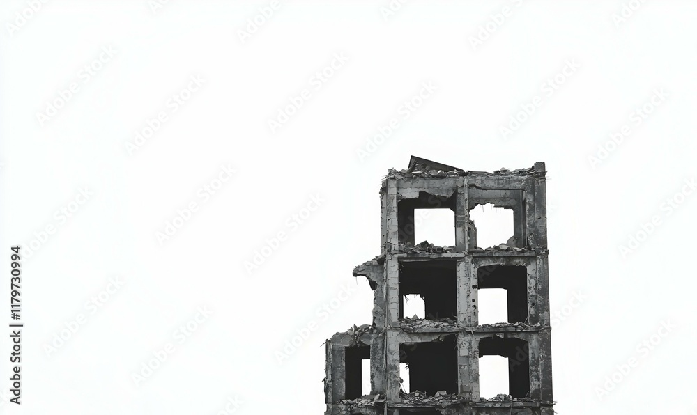 Ruins of Desolation, a stark black and white portrayal of a devastated landscape, evoking a sense of loss and haunting beauty. Ruins of Desolation, a stark black and white portrayal of a devastated landscape, evoking a sense of loss and haunting beauty.
