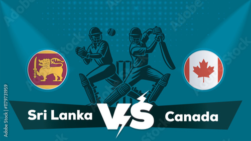 Sri Lanka VS Canada , Canada Vs Sri Lanka cricket match , Cricket match concept with creative illustration.eps