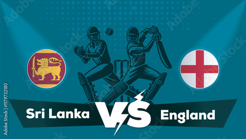 Sri Lanka VS England Match , England Vs Sri Lanka cricket match , Cricket match concept with creative illustration.eps