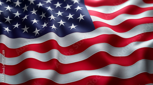 American flag background, flag of the United States with a wavy texture, USA Wavy Flag Background, USA flag animation background. Generative Ai