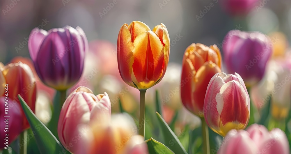 Fototapeta premium fondo primaveral con flor de tulipán