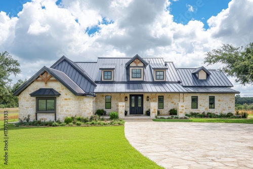 Detached house with a metal roof