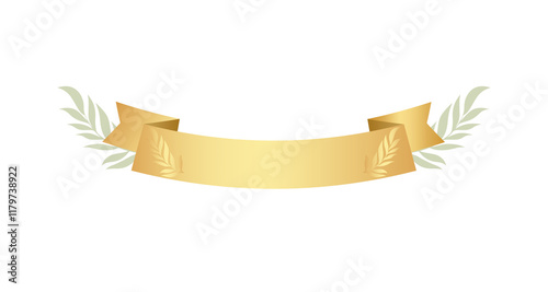 Gold ribbon with laurel wreath