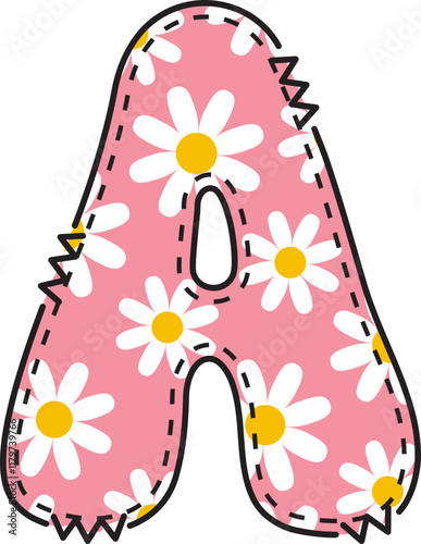 Cute Daisy Alphabet A