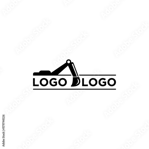 construction site sign , logo exvacator , vector