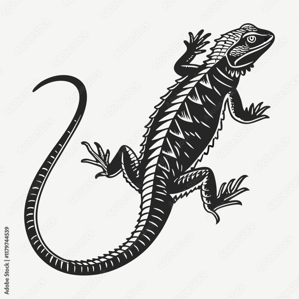 Naklejka premium Lizard Black silhouette