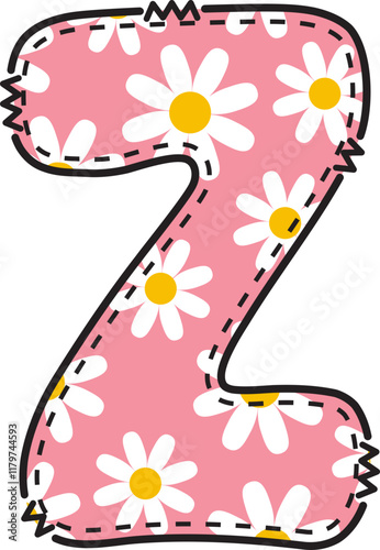 Cute Daisy Alphabet Z
