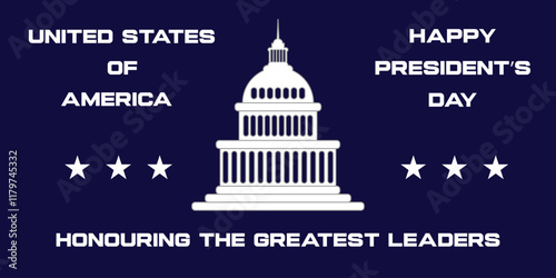 Happy Presidents Day greeting card. Vector illustration.