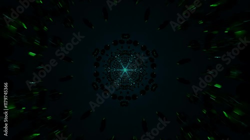 Wallpaper Mural Pulsating Neon Light Show With Rotating Geometric Patterns Torontodigital.ca