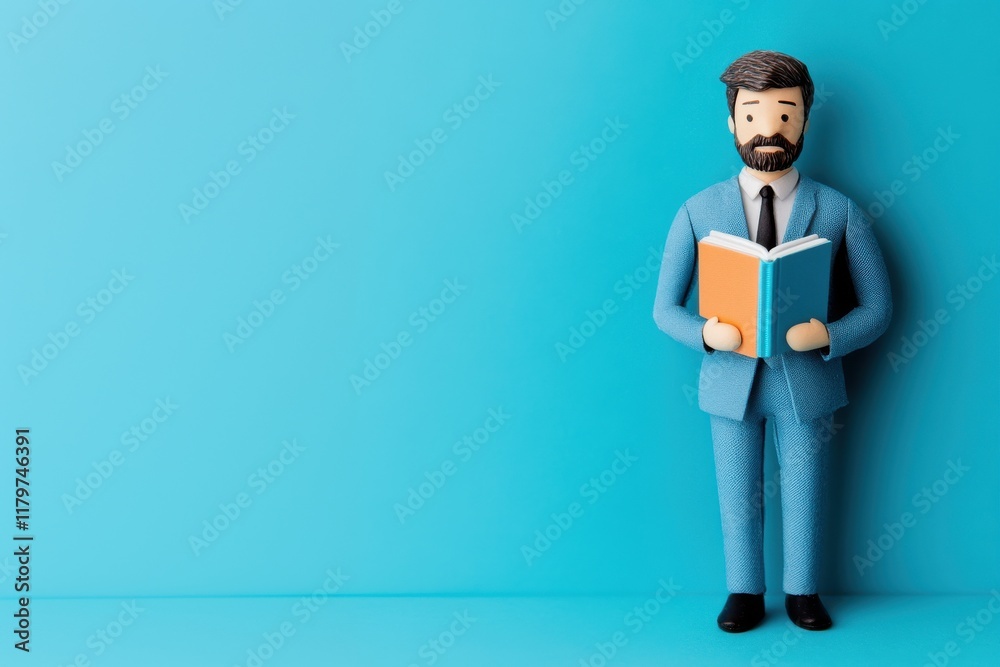 Professional Guide Holding Book on Career Change in Modern Setting Professional Guide Holding Book on Career Change in Modern Setting