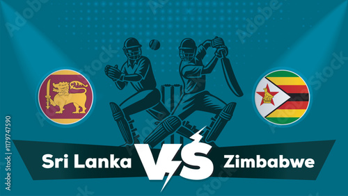 Sri Lanka VS Zimbabwe , Zimbabwe Vs Sri Lanka cricket match , Cricket match concept with creative illustration.eps
