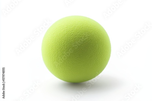 Lone table tennis ball on white backdrop photo