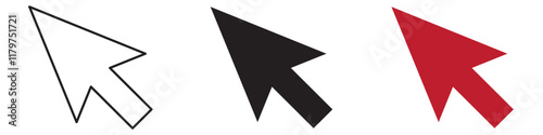 cursor icon set. mouse cursor click icon symbol sign, vector illustration. white background.