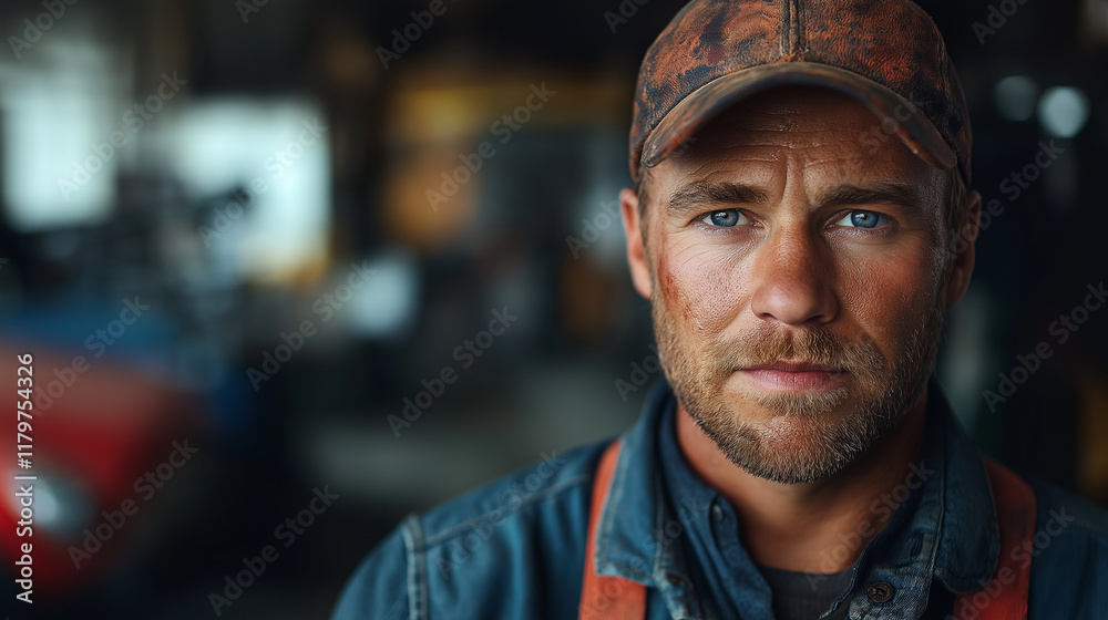 A car mechanic in his workshop. A car mechanic in his workshop.