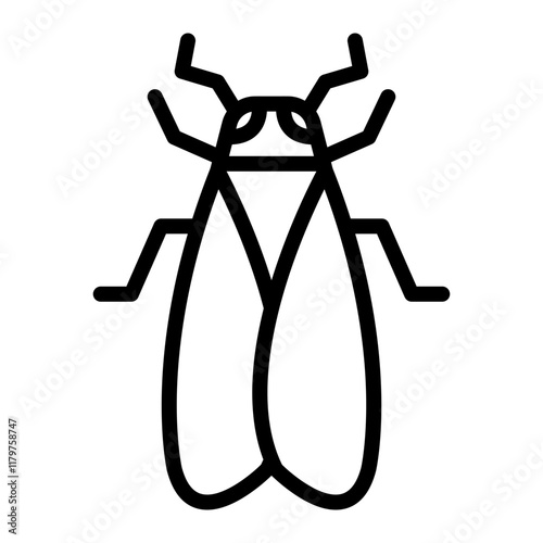 Cicada Vector Line Icon Design