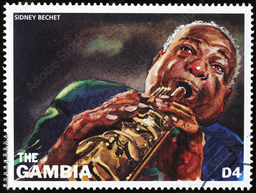 Sidney Bechet on postage stamp of Gambia photo