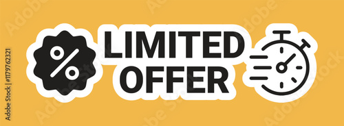 Limited Offer - Banner Template on the White Background. Vector Illustration