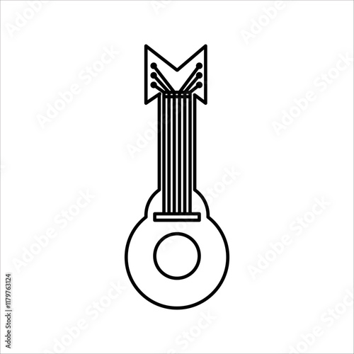 PrintGuitar on white background. Perfect use for web, pattern, design, icon, ui, ux, etc.