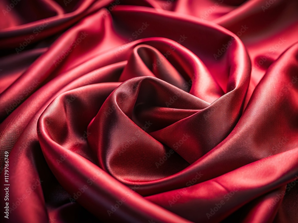 Luxurious Dark Red Silky Fabric Drape - High-Resolution Stock Photo Luxurious Dark Red Silky Fabric Drape - High-Resolution Stock Photo