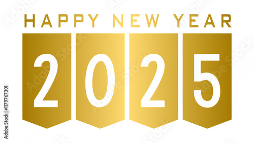 Happy New Year 2025 Gold Illustration in 4K
