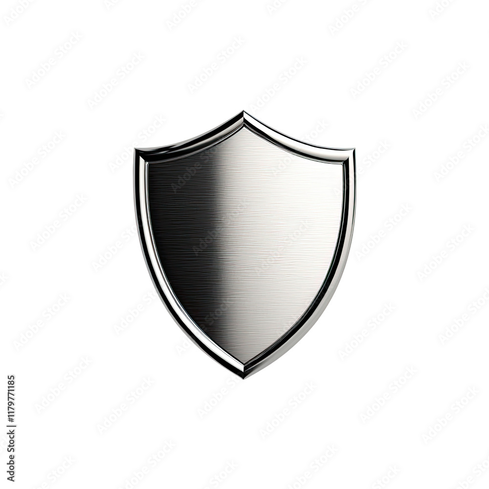 Metallic Shield Icon with Smooth Surface for Security and Protection Concepts in Digital Design Metallic Shield Icon with Smooth Surface for Security and Protection Concepts in Digital Design