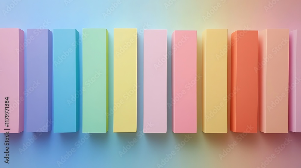 A rainbow-like gradient of pastel blocks transitioning seamlessly