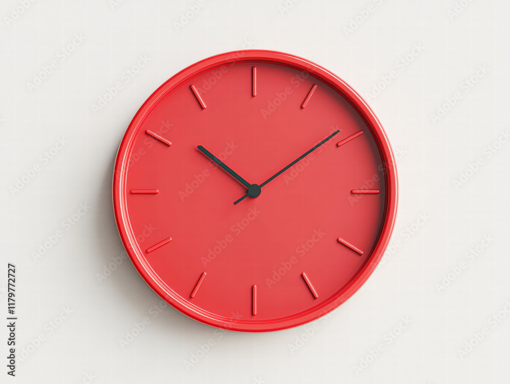 Modern minimalist red clock stylish timekeeping for your home interior Modern minimalist red clock stylish timekeeping for your home interior