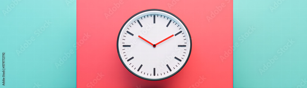 Clock displaying time on vibrant background modern design minimalist aesthetic digital art Clock displaying time on vibrant background modern design minimalist aesthetic digital art