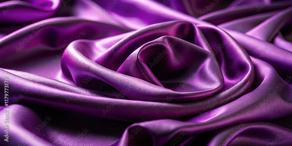 Luxurious Purple Textile Close-Up: Rich Texture and Deep Hue Fabric Background