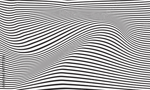 Black and white background abstract wavy curved lines