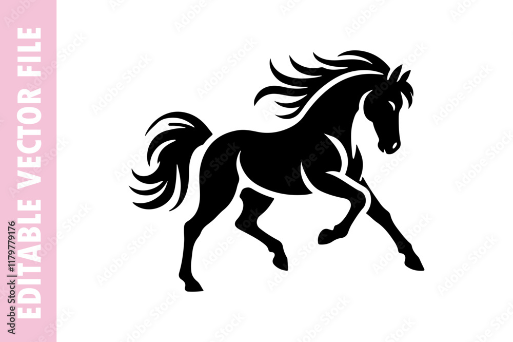 Obraz premium silhouette of a horse vector design silhouette illustration