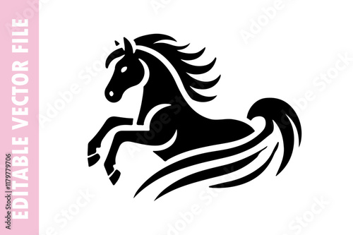 silhouette of a horse on white, horse vector design silhouette illustration