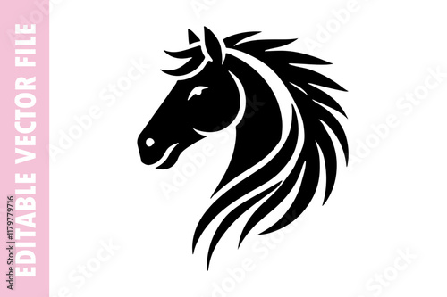 horse head illustration, horse vector design