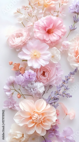 Wallpaper Mural Floral crown design Delicate pastel flowers forming a cr. A crown made of delicate pastel flowers symbolizes beauty, grace, and nature's elegance. HD phone wallpaper. Torontodigital.ca