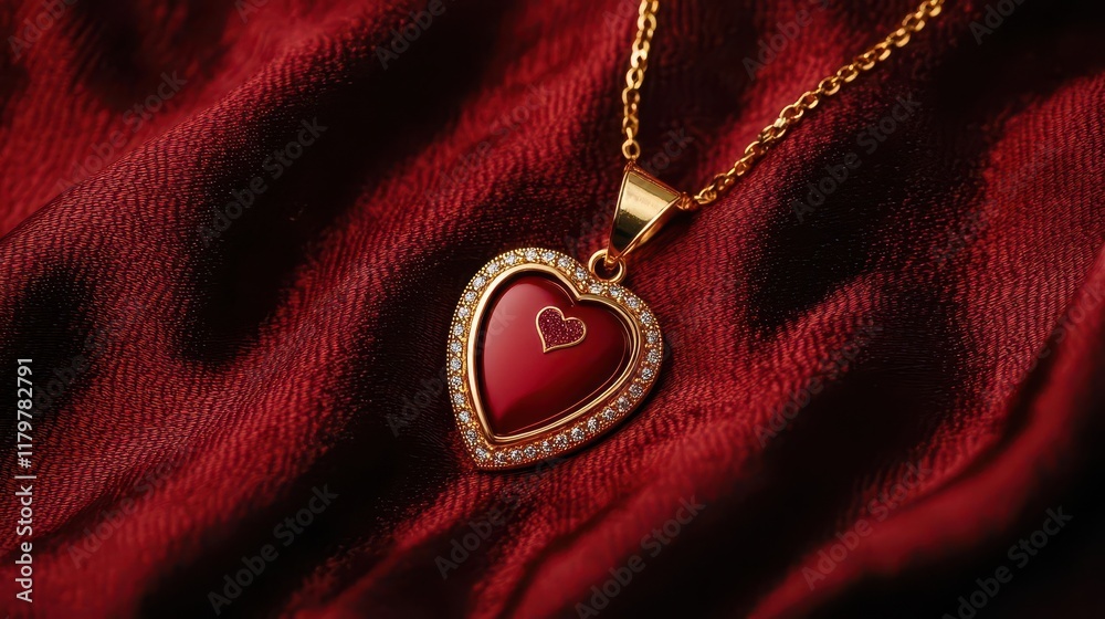 Unique gold locket with a secret compartment, styled with a luxurious red and gold Valentine theme Unique gold locket with a secret compartment, styled with a luxurious red and gold Valentine theme