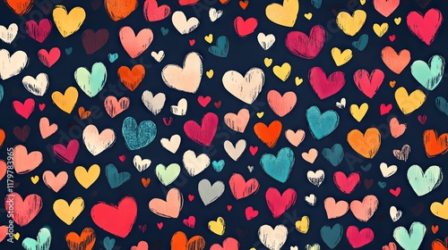 A Colorful Heart Pattern Background photo