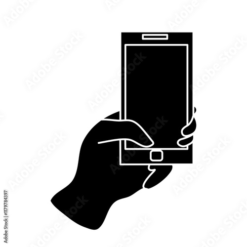 Clean Smartphone Silhouette Illustration for Digital Innovation Themes