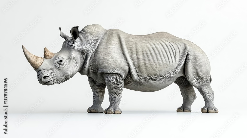 Obraz premium White Rhinoceros Profile View